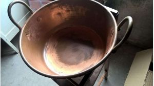 Antique Portuguese Copper Braising Jam Pan Stunning 46cm Large Heavy from 50´s